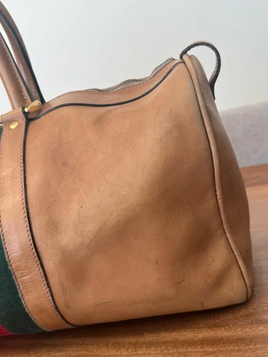 Vintage Gucci Leather Weekender Duffel Bag (project) - Picture 8 of 16